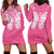 New Zealand Breast Cancer Awareness Hoodie Dress Maori Butterfly Pink Ribbon - Polynesian Pride