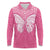 New Zealand Breast Cancer Awareness Long Sleeve Polo Shirt Maori Butterfly Pink Ribbon - Polynesian Pride