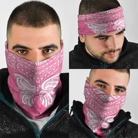 New Zealand Breast Cancer Awareness Neck Gaiter Maori Butterfly Pink Ribbon - Polynesian Pride