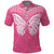 New Zealand Breast Cancer Awareness Polo Shirt Maori Butterfly Pink Ribbon - Polynesian Pride