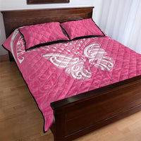 New Zealand Breast Cancer Awareness Quilt Bed Set Maori Butterfly Pink Ribbon - Polynesian Pride
