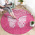 New Zealand Breast Cancer Awareness Round Carpet Maori Butterfly Pink Ribbon - Polynesian Pride
