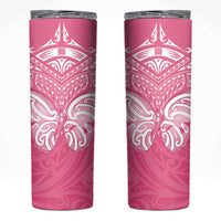 New Zealand Breast Cancer Awareness Skinny Tumbler Maori Butterfly Pink Ribbon - Polynesian Pride