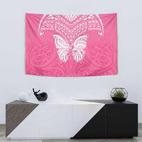 New Zealand Breast Cancer Awareness Tapestry Maori Butterfly Pink Ribbon - Polynesian Pride
