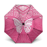 New Zealand Breast Cancer Awareness Umbrella Maori Butterfly Pink Ribbon - Polynesian Pride