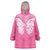 New Zealand Breast Cancer Awareness Wearable Blanket Hoodie Maori Butterfly Pink Ribbon - Polynesian Pride