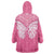 New Zealand Breast Cancer Awareness Wearable Blanket Hoodie Maori Butterfly Pink Ribbon - Polynesian Pride