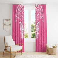 New Zealand Breast Cancer Awareness Window Curtain Maori Butterfly Pink Ribbon - Polynesian Pride