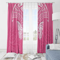 New Zealand Breast Cancer Awareness Window Curtain Maori Butterfly Pink Ribbon - Polynesian Pride