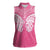 New Zealand Breast Cancer Awareness Women Sleeveless Polo Shirt Maori Butterfly Pink Ribbon - Polynesian Pride