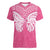 New Zealand Breast Cancer Awareness Women V-Neck T-Shirt Maori Butterfly Pink Ribbon - Polynesian Pride