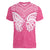 New Zealand Breast Cancer Awareness Women V-Neck T-Shirt Maori Butterfly Pink Ribbon - Polynesian Pride