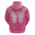 New Zealand Breast Cancer Awareness Zip Hoodie Maori Butterfly Pink Ribbon - Polynesian Pride