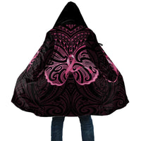 New Zealand Breast Cancer Awareness Cloak Maori Butterfly Pink Ribbon Black Version - Polynesian Pride