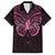 New Zealand Breast Cancer Awareness Family Matching Long Sleeve Bodycon Dress and Hawaiian Shirt Maori Butterfly Pink Ribbon Black Version - Polynesian Pride
