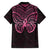 New Zealand Breast Cancer Awareness Family Matching Long Sleeve Bodycon Dress and Hawaiian Shirt Maori Butterfly Pink Ribbon Black Version - Polynesian Pride