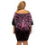 New Zealand Breast Cancer Awareness Family Matching Off Shoulder Short Dress and Hawaiian Shirt Maori Butterfly Pink Ribbon Black Version - Polynesian Pride