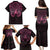 New Zealand Breast Cancer Awareness Family Matching Puletasi and Hawaiian Shirt Maori Butterfly Pink Ribbon Black Version - Polynesian Pride