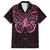 New Zealand Breast Cancer Awareness Family Matching Short Sleeve Bodycon Dress and Hawaiian Shirt Maori Butterfly Pink Ribbon Black Version - Polynesian Pride