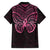New Zealand Breast Cancer Awareness Family Matching Short Sleeve Bodycon Dress and Hawaiian Shirt Maori Butterfly Pink Ribbon Black Version - Polynesian Pride
