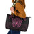 New Zealand Breast Cancer Awareness Leather Tote Bag Maori Butterfly Pink Ribbon Black Version - Polynesian Pride