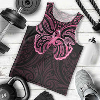 New Zealand Breast Cancer Awareness Men Tank Top Maori Butterfly Pink Ribbon Black Version - Polynesian Pride