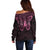 New Zealand Breast Cancer Awareness Off Shoulder Sweater Maori Butterfly Pink Ribbon Black Version - Polynesian Pride
