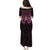 New Zealand Breast Cancer Awareness Puletasi Maori Butterfly Pink Ribbon Black Version - Polynesian Pride