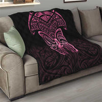 New Zealand Breast Cancer Awareness Quilt Maori Butterfly Pink Ribbon Black Version - Polynesian Pride