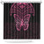 New Zealand Breast Cancer Awareness Shower Curtain Maori Butterfly Pink Ribbon Black Version - Polynesian Pride