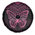 New Zealand Breast Cancer Awareness Spare Tire Cover Maori Butterfly Pink Ribbon Black Version - Polynesian Pride