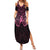 New Zealand Breast Cancer Awareness Summer Maxi Dress Maori Butterfly Pink Ribbon Black Version - Polynesian Pride