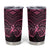 New Zealand Breast Cancer Awareness Tumbler Cup Maori Butterfly Pink Ribbon Black Version - Polynesian Pride