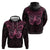 New Zealand Breast Cancer Awareness Zip Hoodie Maori Butterfly Pink Ribbon Black Version - Polynesian Pride