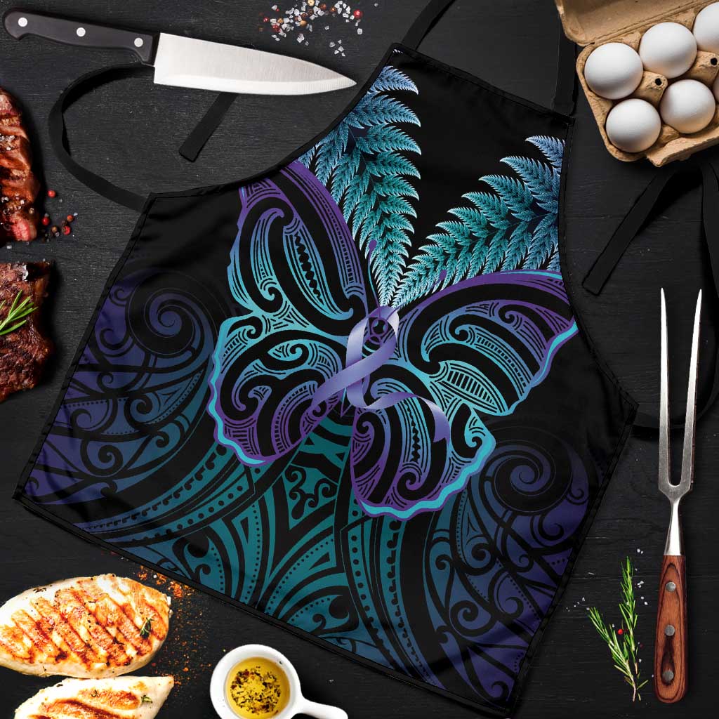 Suicide Prevention New Zealand Apron Aotearoa Maori Butterfly Mix Silver Fern - Polynesian Pride