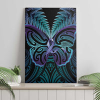 Suicide Prevention New Zealand Canvas Wall Art Aotearoa Maori Butterfly Mix Silver Fern - Polynesian Pride