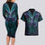 Suicide Prevention New Zealand Couples Matching Long Sleeve Bodycon Dress and Hawaiian Shirt Aotearoa Maori Butterfly Mix Silver Fern - Polynesian Pride