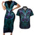 Suicide Prevention New Zealand Couples Matching Short Sleeve Bodycon Dress and Hawaiian Shirt Aotearoa Maori Butterfly Mix Silver Fern - Polynesian Pride
