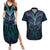Suicide Prevention New Zealand Couples Matching Summer Maxi Dress and Hawaiian Shirt Aotearoa Maori Butterfly Mix Silver Fern - Polynesian Pride