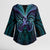Suicide Prevention New Zealand Kimono Sleeve Blouse Aotearoa Maori Butterfly Mix Silver Fern - Polynesian Pride