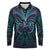 Suicide Prevention New Zealand Long Sleeve Polo Shirt Aotearoa Maori Butterfly Mix Silver Fern - Polynesian Pride