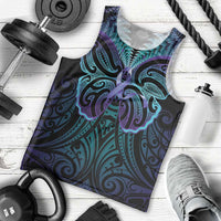 Suicide Prevention New Zealand Men Tank Top Aotearoa Maori Butterfly Mix Silver Fern - Polynesian Pride