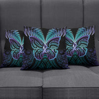 Suicide Prevention New Zealand Pillow Cover Aotearoa Maori Butterfly Mix Silver Fern - Polynesian Pride