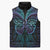 Suicide Prevention New Zealand Sleeveless Puffer Jacket Aotearoa Maori Butterfly Mix Silver Fern - Polynesian Pride