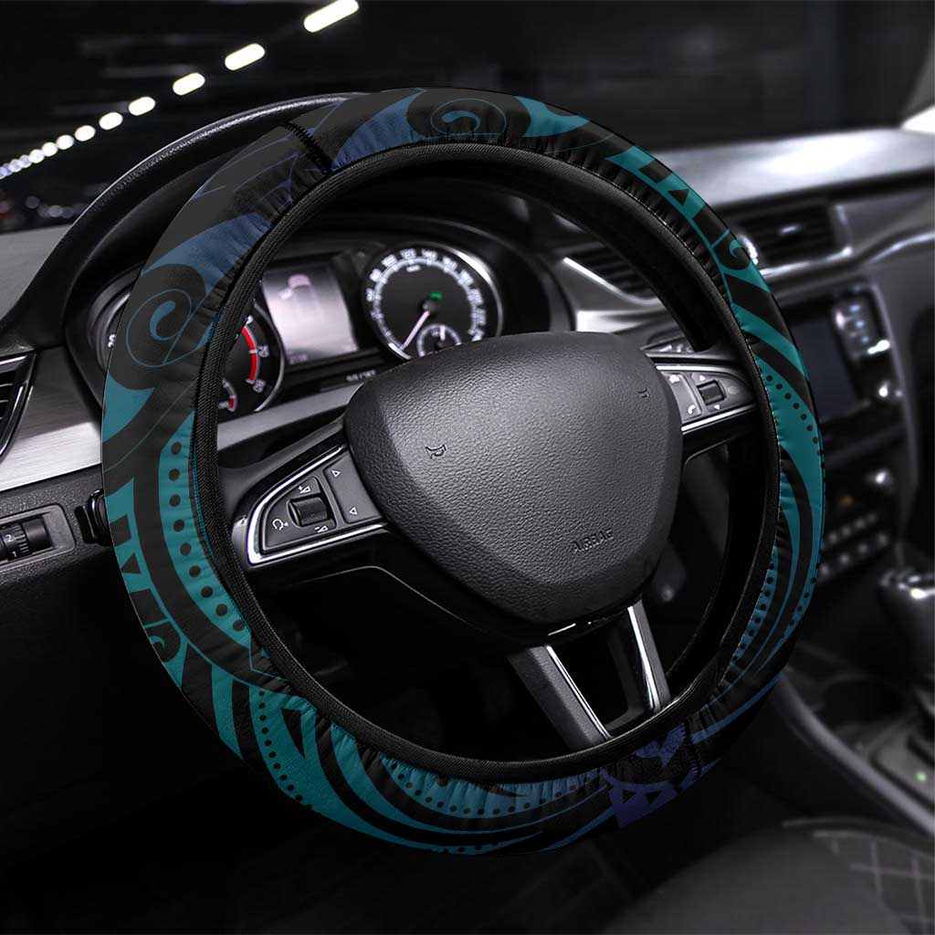Suicide Prevention New Zealand Steering Wheel Cover Aotearoa Maori Butterfly Mix Silver Fern - Polynesian Pride