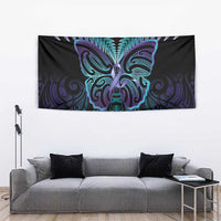 Suicide Prevention New Zealand Tapestry Aotearoa Maori Butterfly Mix Silver Fern - Polynesian Pride