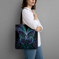 Suicide Prevention New Zealand Tote Bag Aotearoa Maori Butterfly Mix Silver Fern - Polynesian Pride