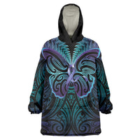 Suicide Prevention New Zealand Wearable Blanket Hoodie Aotearoa Maori Butterfly Mix Silver Fern - Polynesian Pride