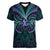 Suicide Prevention New Zealand Women V-Neck T-Shirt Aotearoa Maori Butterfly Mix Silver Fern - Polynesian Pride