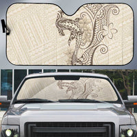 Beige Hawaii Auto Sun Shade Hammerhead Shark Tattoo Curve Polynesian - Polynesian Pride